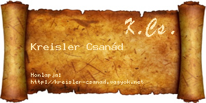 Kreisler Csanád névjegykártya